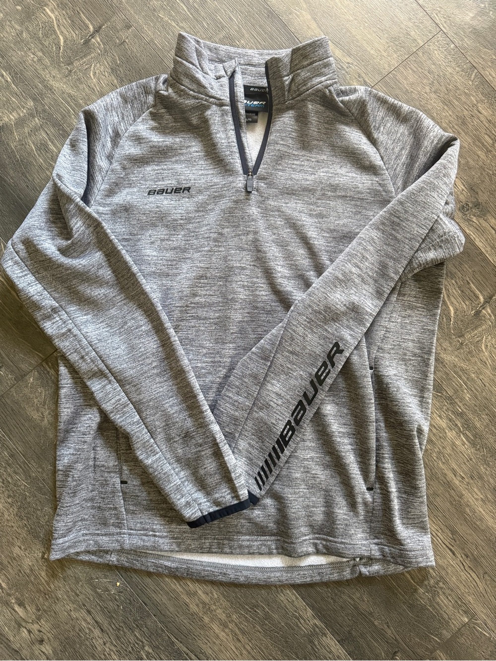 Bauer boys Heather Gray Half-Zip Athletic Pullover